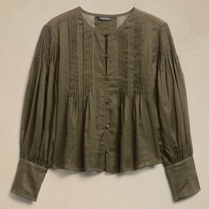 Banana Republic Ramie Pintuck Blouse - Size XXS Petite